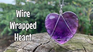 How to wire wrap a heart shaped crystal - minimalist triangle design 