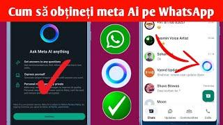 Cum să remediați opțiunea WhatsApp meta Ai nu se afișează  Cum să obțineți meta Ai pe WhatsApp-2024