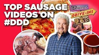 10 Most-Insane #DDD Sausage Videos with Guy Fieri  Diners Drive-Ins and Dives  Food Network