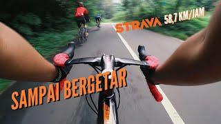Downhill Road Bike Strattos S7 Disc dari Kebun Stroberry Serang ke Purwokerto Bisa Dapat Top Speed