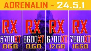 RX 5700XT vs RX 6600XT vs RX 6700XT vs RX 7600XT  NEW DRIVER 