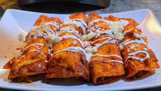 EASY Enchiladas Rojas Recipe with chicken  Homemade Traditional Enchilada Sauce Recipe