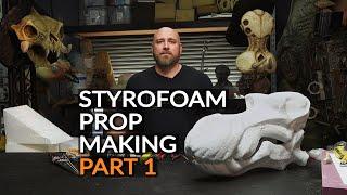 Styrofoam Prop Making Part 1 Designing Carving & Texturing - PREVIEW