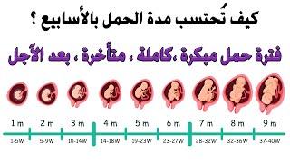 حساب فترة الحمل وموعد الولادة  طريقة حساب أسابيع الحمل