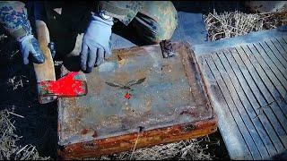 BOXES WITH GERMAN WEAPONS FOUND IN WWII DUGOUT  WW2 METAL DETECTING