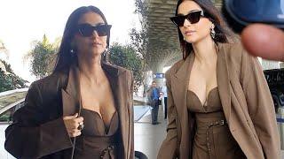 Sonam Kapoor Looking Graceful In Revealing Outfit at Airport 