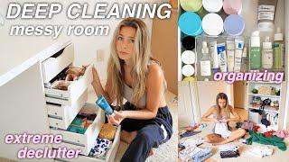 DEEP CLEANING MY MESSY ROOM *extreme organization*