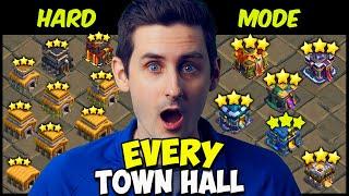 Can I WIN SOLO in Hard Mode Using EVERY Town Hall in Clash of Clans??