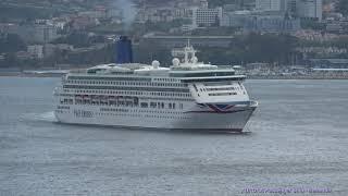 AURORA At cruise ship dock and departure to St Peter Port GB - La Coruna 18 june 2019