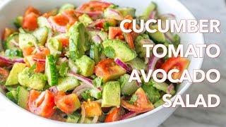 Salads Cucumber Tomato Avocado Salad Recipe - Natashas Kitchen