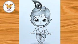 How to Draw Krishna Krishna Drawing Easy and Beautiful Best Krishna Drawing