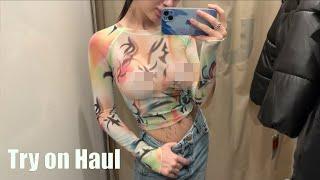 Try on Haul  transparent top