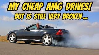 My CHEAP Mercedes SLK32 AMG is kinda fixed and a BURNOUT MONSTER
