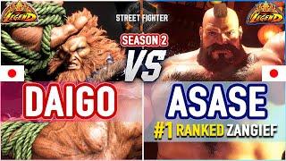 SF6  Daigo Akuma vs Asase #1 Ranked Zangief  SF6 High Level Gameplay