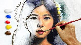 How to Paint Portrait of an Asian Girl  Time-lapse  JMLisondra