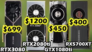 RTX 3080 vs RTX 2080 Ti vs GTX 1080 Ti vs RX 5700 XT - 4K Benchmarks in 9 Big Games  PLAY mAdy