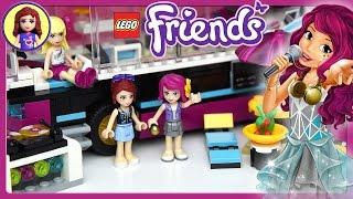 Lego Friends Pop Star Tour Bus Set Build Review and Silly Play - Kids Toys