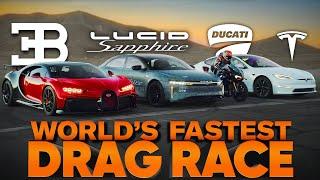The Worlds Quickest Cars Lucid Air Sapphire v Bugatti Chiron v Tesla Plaid - Cammisas Drag Race