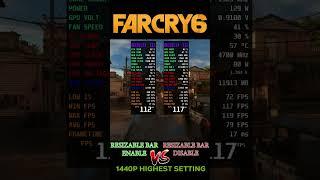 Resizable Bar ON vs OFF FarCry 6 #shorts