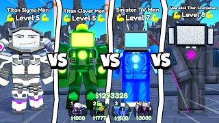 TITAN SIGMA vs CLOVER vs SINISTER vs CINEMAMAN IN ENDLESS MODE Toilet Tower Defense