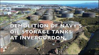 Demolition of Navys oil storage tanks at Invergordon