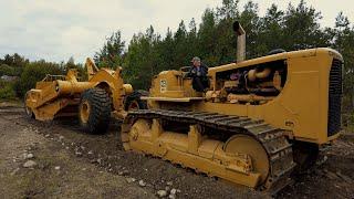 Caterpillar D9G with 491 scraper wagon