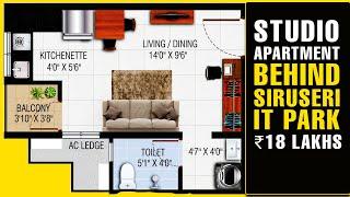 #1200  Budget Friendly Studio Apartment behind Siruseri SIPCOT IT Park   Behind TCS  No Brokerage