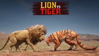 LION vs TIGER Speed Test in Red Dead Redemption 2 PC 4K