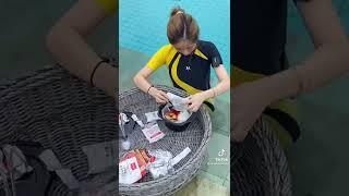 Tik Tok angel Masak di kolam renang  Nurul Putri Inayah