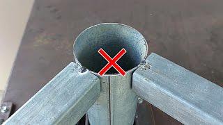rarely do people know. the secret to strong welding on thin metal  pipe cutting tricks