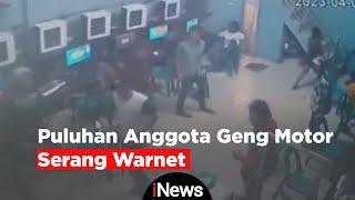 Viral Aksi Puluhan Anggota Geng Motor Serang Warnet di Medan