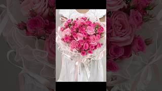 Red Rose flower arrangement bouquet making just like florist  #flowers #freshflowerarrangement