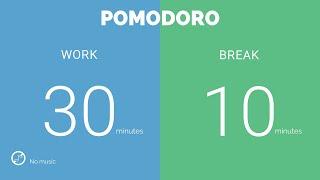 30  10  Pomodoro Timer   No music - Study for dreams - Deep focus - Study timer