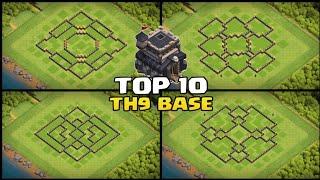 TOP 10 TOWN HALL9 TH9 TROPHYFARMINGHYBRID BASE  TH9 BASE COPY LINK - CLASH OF CLANS