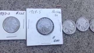 Various dates Buffalo Nickels
