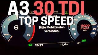 Audi A3 30 TDI 116 HP 8Y   Acceleration & TOP SPEED