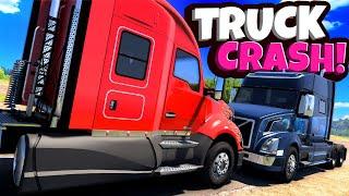 We CRASHED Our Diesel Trucks While Racing... American Truck Simulator Multiplayer