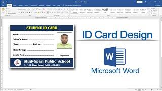 How to Create ID Card in Microsoft Word  ID Card Design in MS Word