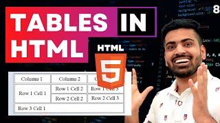 HTML Course Beginner to Advance  Tables in HTML  Web Development Course Lecture 8