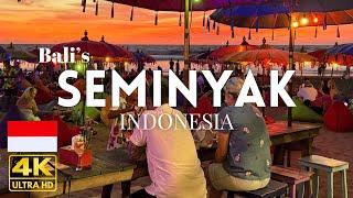 Stunning Sunset in Seminyak Bali - Indonesia. Walking Tour 4K