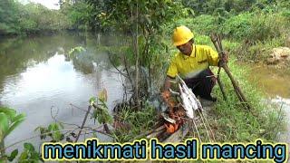 Hasil mancing langsung di bakar