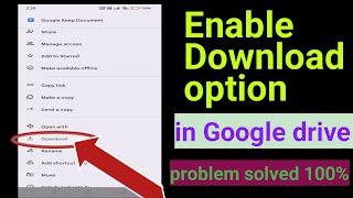 How to Enable Download option in Google drive