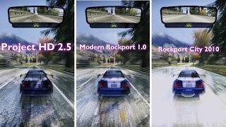 NFS MW  Graphics Comparation  Modern Rockport  Project HD 2.5  Rockport City 2010 4Kᵁᴴᴰ60ᶠᵖˢ
