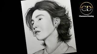 How to draw  BTS Suga  step by step Pencil Drawing  Easy Drawing Tutorial Boy face Drawing