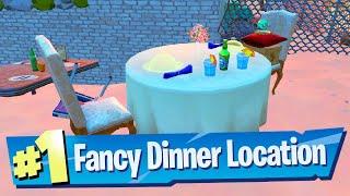 Serve Fishstick and his date a Fancy Dinner at any Restaurant Location - Fortnite