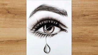 How to Draw a Realistic Eye Crying Step by Step  Eye Drawing with a Pencil