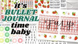 July 2024 Bullet Journal Setup  Strawberry Themed PLAN WITH ME