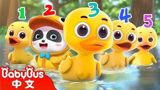 五隻小鴨子 Five Little Ducks  數字歌 Number Song  兒歌  Kids Song  童謠  動畫  卡通片  BabyBus  寶寶巴士