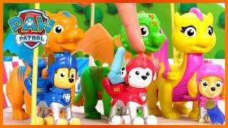 Rescue Knights Compete in the Dragon Games - PAW Patrol Compilation - Toy Pretend Play for Kids