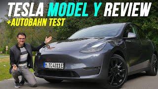 Tesla Model Y driving REVIEW with high speed Autobahn test AWD long range 2022